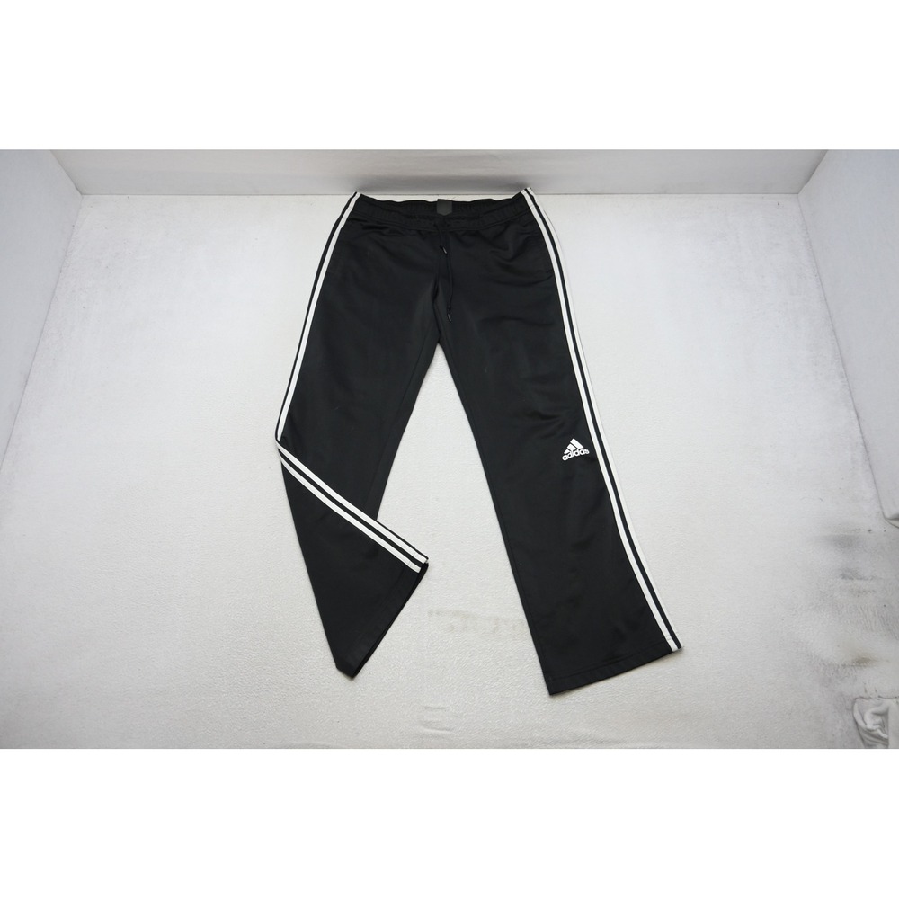 Adidas Track Sweat Pants Womens Large Black White Striped Athletic Excellent